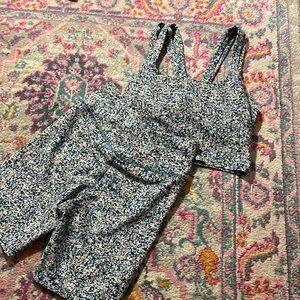 Biker shorts and tank workout set